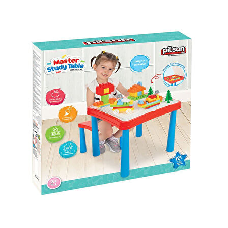 03 477 MASTER ÇALIŞMA MASASI KIRMIZI MAVİ