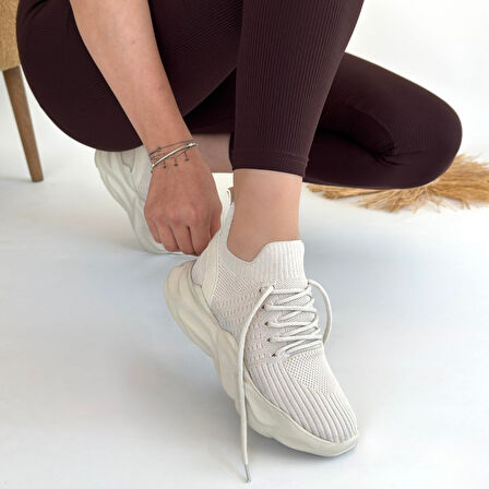 Henta Bej Triko Bağcıklı Spor Ayakkabı - Lisinya