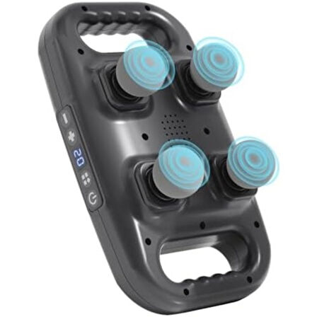 4 Başlıklı Masaj Tabancası - Ergonomik Derin Doku Sırt ve Boyun Masaj Aleti Ağrı ve Sızı Giderici