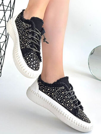 Guji Siyah Kot Bağcıklı Spor Ayakkabı - Lisinya