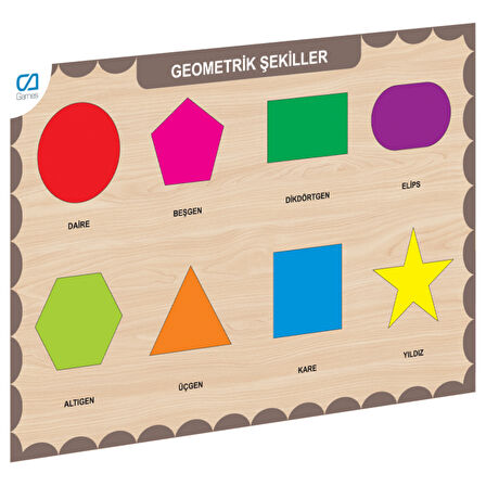 CAAHS-3204 CA GAMES AHŞAP GEOMETRİK ŞEKİLLER BUL-TAK