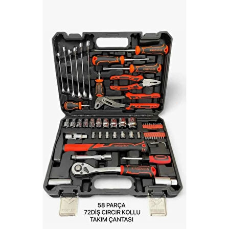 Model 58 Parça Lokma Anahtar Takımı 1-2 Ve 1-2 El Aletleri Seti 58 Parça ( Lisinya )