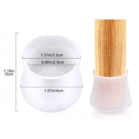 Masa Ve Sandalye Ayak Koruyucu Silikon 12 Adet ( Lisinya )