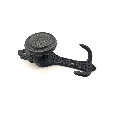 Antika Tarz Dekoratif Pirinç Portmanto Askı - 115x51 Mm, Oksit ( Lisinya )