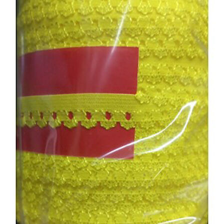 Çamaşır Lastiği Dantelli 1 Cm 1 Metre Sarı