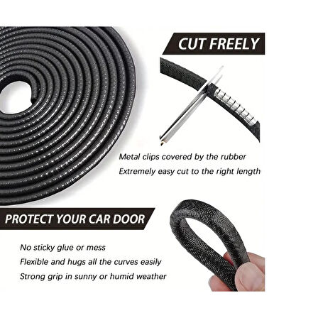 5 Metrelik Araba Kapı Kenar Koruma Şeridi Rulosu ( Lisinya )