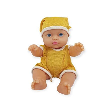 Kıyafetli Et Bebek 35 cm - LMN208 - Sarı (Lisinya)