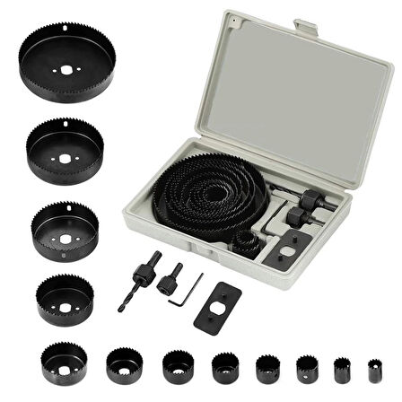 16 Parça Panç Seti Ağaç Kesme Testere Matkap Ucu Takımı Alçıpan Tavan Kesme ( Lisinya )