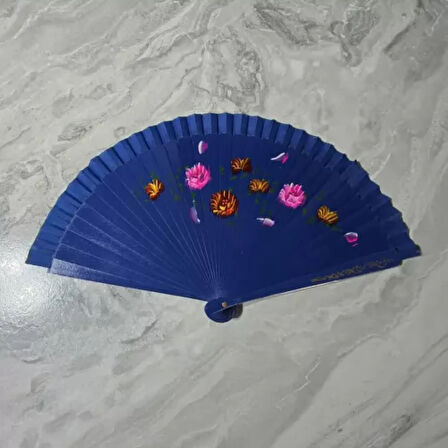 12'li Bambu Çift Taraflı Renkli Yelpaze