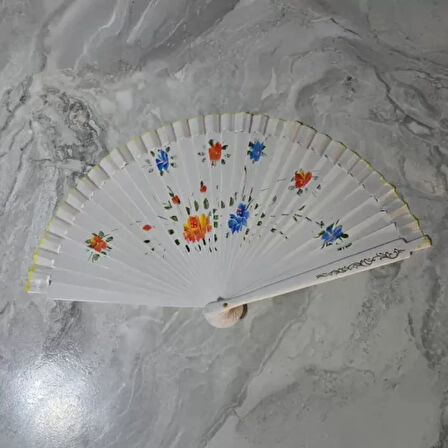 12'li Bambu Çift Taraflı Renkli Yelpaze