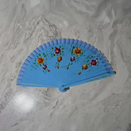 12'li Bambu Çift Taraflı Renkli Yelpaze