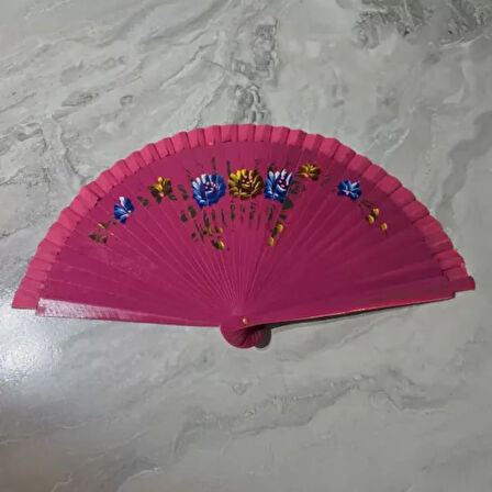 12'li Bambu Çift Taraflı Renkli Yelpaze