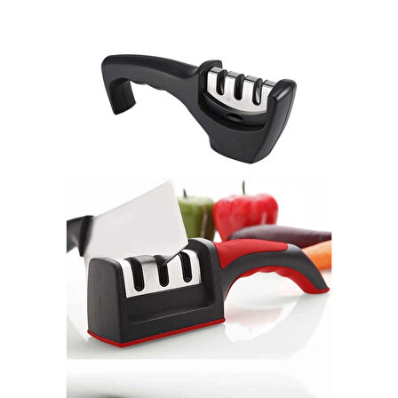 Profesyonel Bıçak Bileyici 3 Açılı Elmas Seramik Tungsten Çelik El Bıçakları Bileme ( Lisinya )