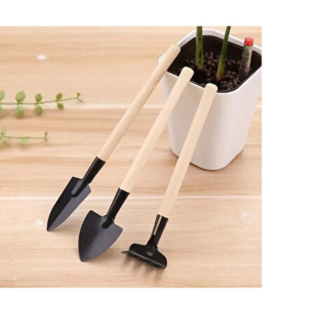 Mini Kazma Kürek Tırmık Seti - Portatif ( Lisinya )