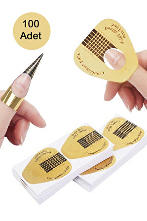 Rubetrant Gold Protez Tırnak Şablon 100'lü Set