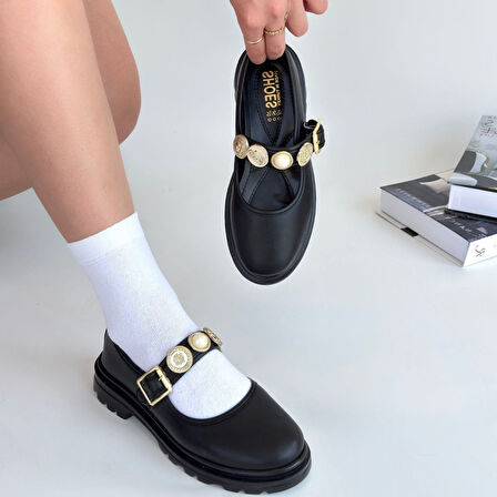 Okira Siyah Cilt Oxford Ayakkabı - Lisinya