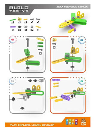 Sök Tak 15 Parça Uçak Build Technic - 4100101-2-15 (Lisinya)