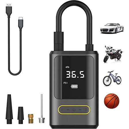 Ka-760 Kablosuz Oto Araç Mini 4000mah 150 Psı Işıklı Oto Hava Kompresörü ( Lisinya )