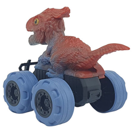 Sürtmeli Dinazor Arabalar 2'li - 12 cm - Triceratops & Parasaurolophus  (Lisinya)