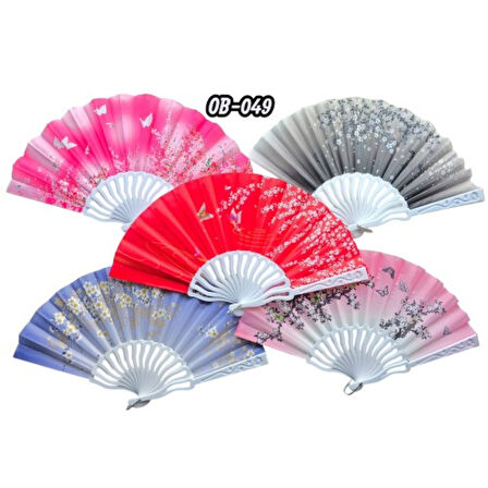 Plastik Kumaş Yelpaze 12'li Karışık