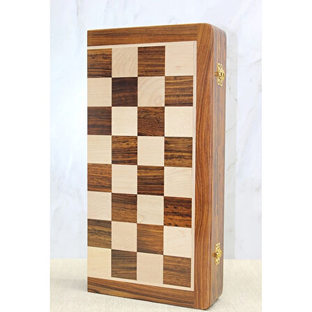 Mıknatıs Taşlı Ahşap Katlanabilir Kutulu Satranç Oyunu 40 Cm G225 ( Lisinya )