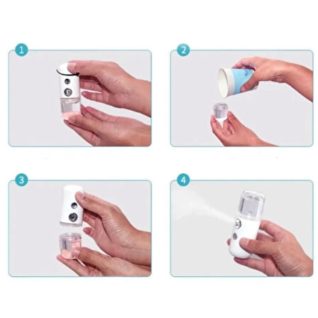Şarjlı Mini Yüz Nemlendirici Dezenfektan Cihazı Mist Sprayer ( Lisinya )