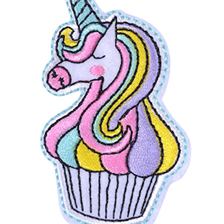 Aplike Ütü İle Yapışan Unicorn Pembe Arma 5x4 Cm