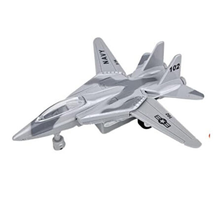 Çek Bırak Mini Metal Uçak - Gri (Lisinya)