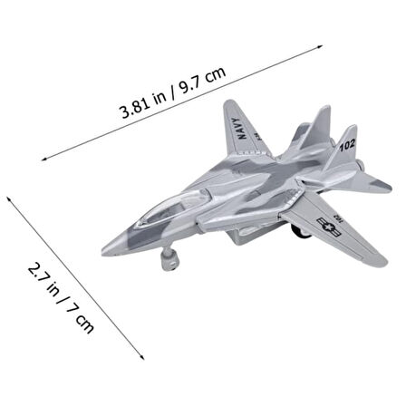 Çek Bırak Mini Metal Uçak - Gri (Lisinya)