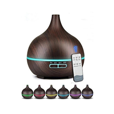 Hava Nemlendirici 7 Led Işıklı Aromatik Oda Kokusu 550 Ml Kahve Aroma Difüzörü Buhar Makinası ( Lisinya )