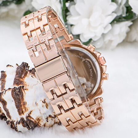 Zarif Ve Şık Özel Tasarım Zirkon Taşlı Metal kadın Kol Saati (rose) ( Lisinya )