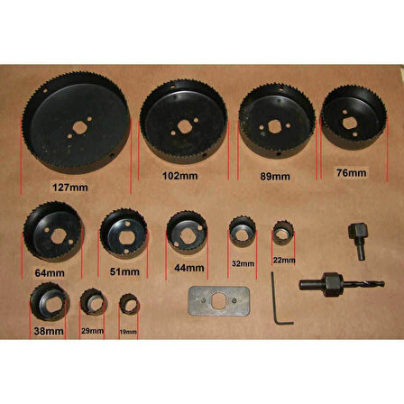 16 Parça Karbon Çelik-panç-delik Açma Testere Seti ( Lisinya )