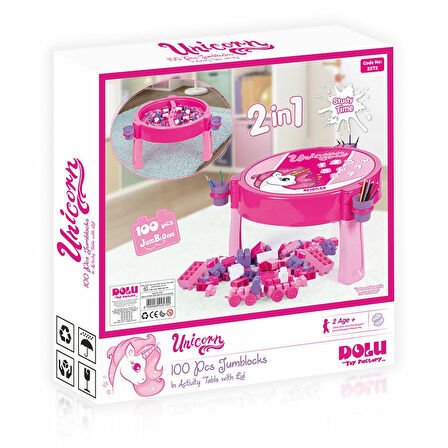 2572 UNICORN 100 PCS BLOKLU AKTIVITE MASASI MONTAJ