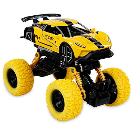 Çek Bırak Amorsitörlü Off-Road Araba  Sarı 17x11cm
