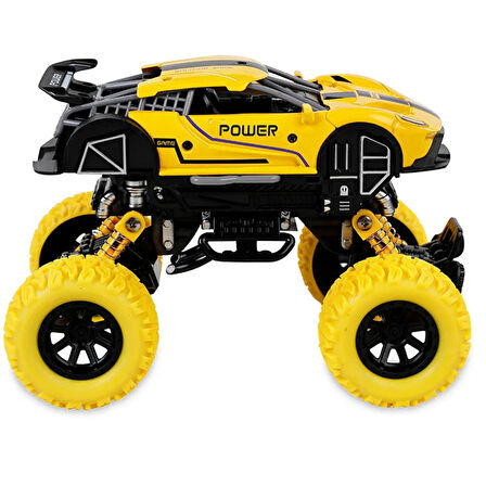 Çek Bırak Amorsitörlü Off-Road Araba  Sarı 17x11cm