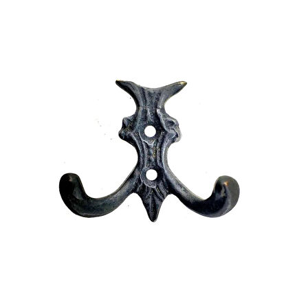 Antika Tarz Dekoratif Pirinç Koç Çiftli Askı - 50x55mm, Oksit ( Lisinya )