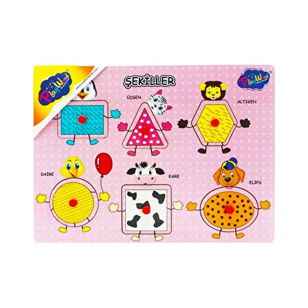 AHŞAP TUTMALI ŞEKİLLER PUZZLE BEBEKLER İÇİN
