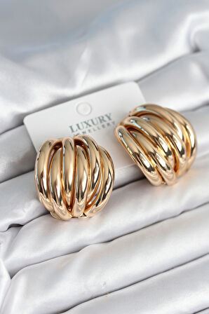 Pirinç Gold Renk Vintage Kadın Küpe - Lisinya