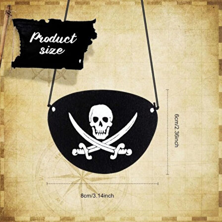 İthal Vinleks Deri Korsan Göz Bandı - Lastikli &amp; Yumuşak