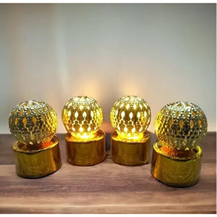 12'li Ramazan Ayaklı LED Işık (Gold, Gün Işığı)