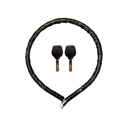 Yuma Ym-752 Motorsiklet Kilidi Anahtarlı Körüklü Siyah ( Boy : 120cm-çap : 22mm ) ( Lisinya )