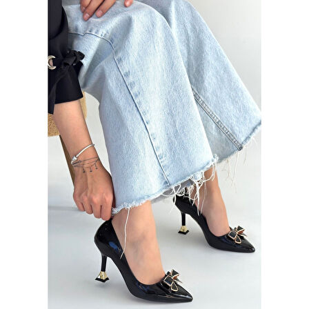 Coby Siyah Rugan Topuklu Ayakkabı - Lisinya