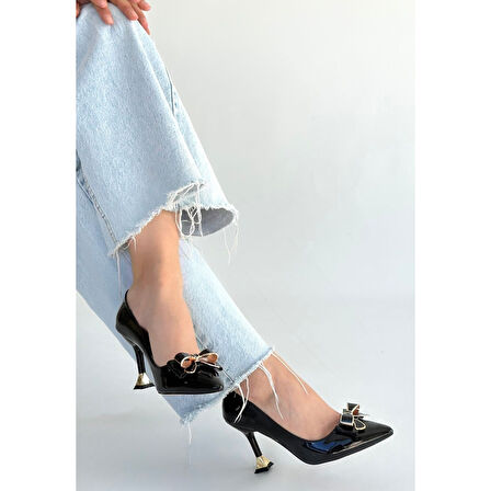 Coby Siyah Rugan Topuklu Ayakkabı - Lisinya