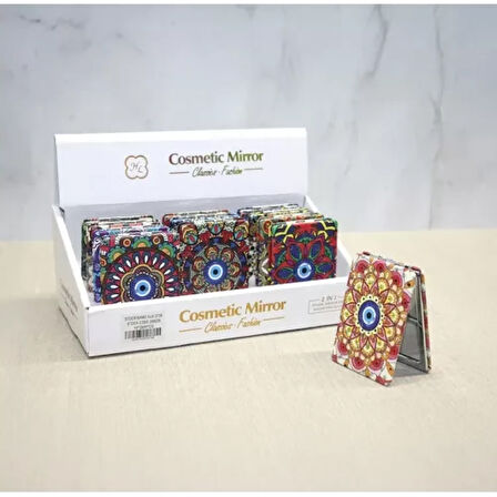 12'li Büyüteçli Dikdörtgen Cep Aynası Seti