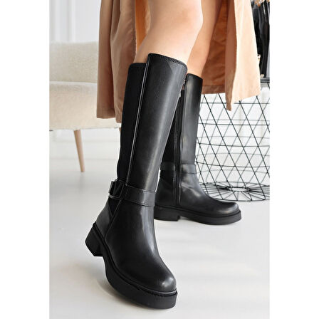 Diona Siyah Cilt Çizme - Lisinya