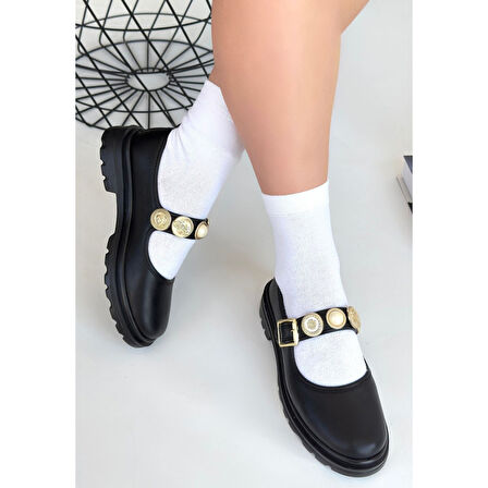 Okira Siyah Cilt Oxford Ayakkabı - Lisinya