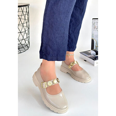 Okira Bej Rugan Oxford Ayakkabı - Lisinya