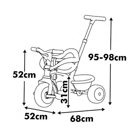 7600740419 Be Move Comfort Tricycle Pink