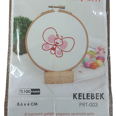 Nakış Kitleri Kasnaklı 8.6 X 6 Cm Kelebek