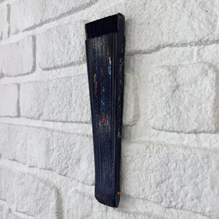 Bambu Çift Taraflı Siyah Yelpaze 12'li Paket